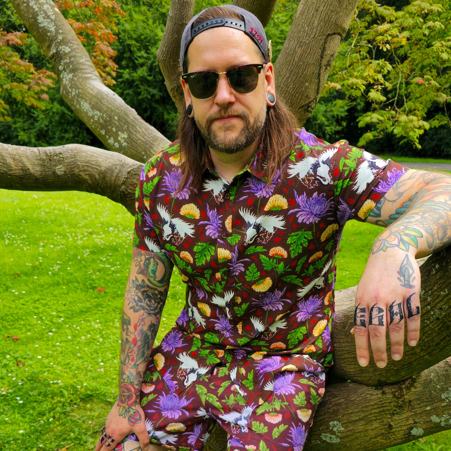 Crane Chrysanthemum - Button Up Shirt