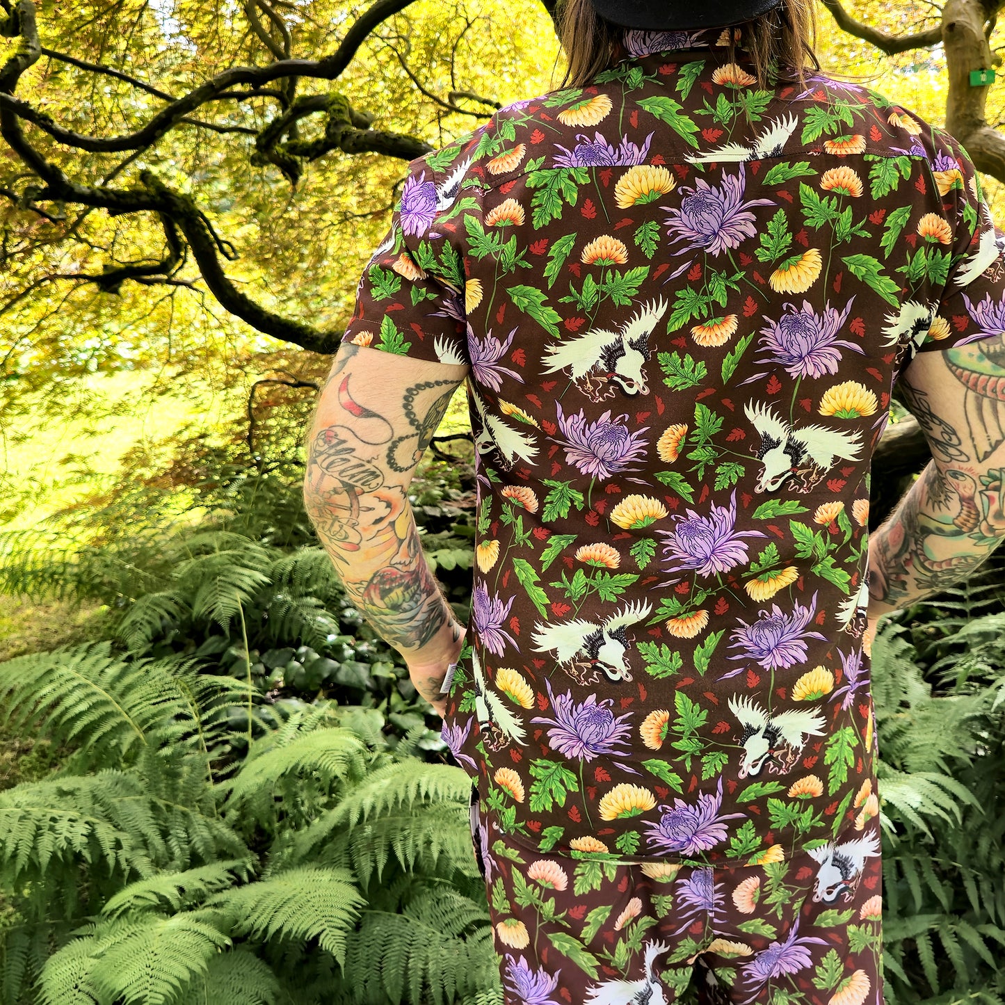 Crane Chrysanthemum - Button Up Shirt