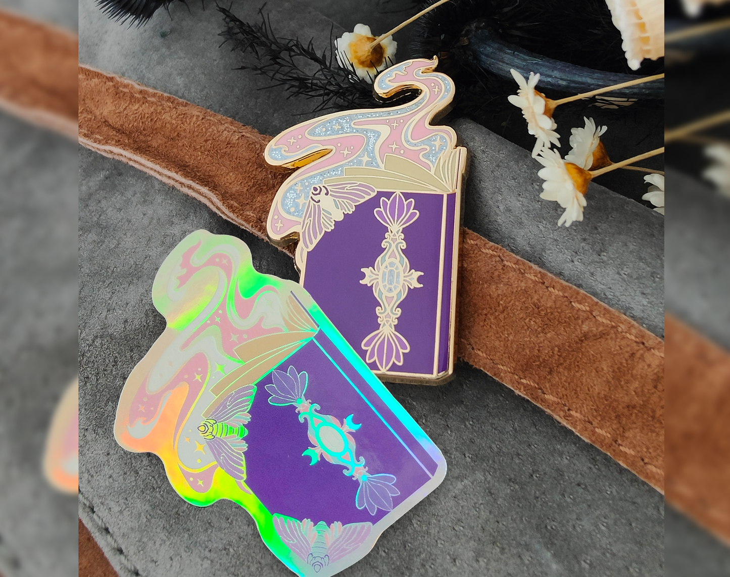 Holo Sticker Small - Catsune, Cleric's Book, Knight's Shield