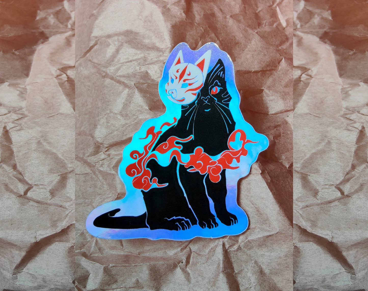 Holo Sticker Small - Catsune, Cleric's Book, Knight's Shield