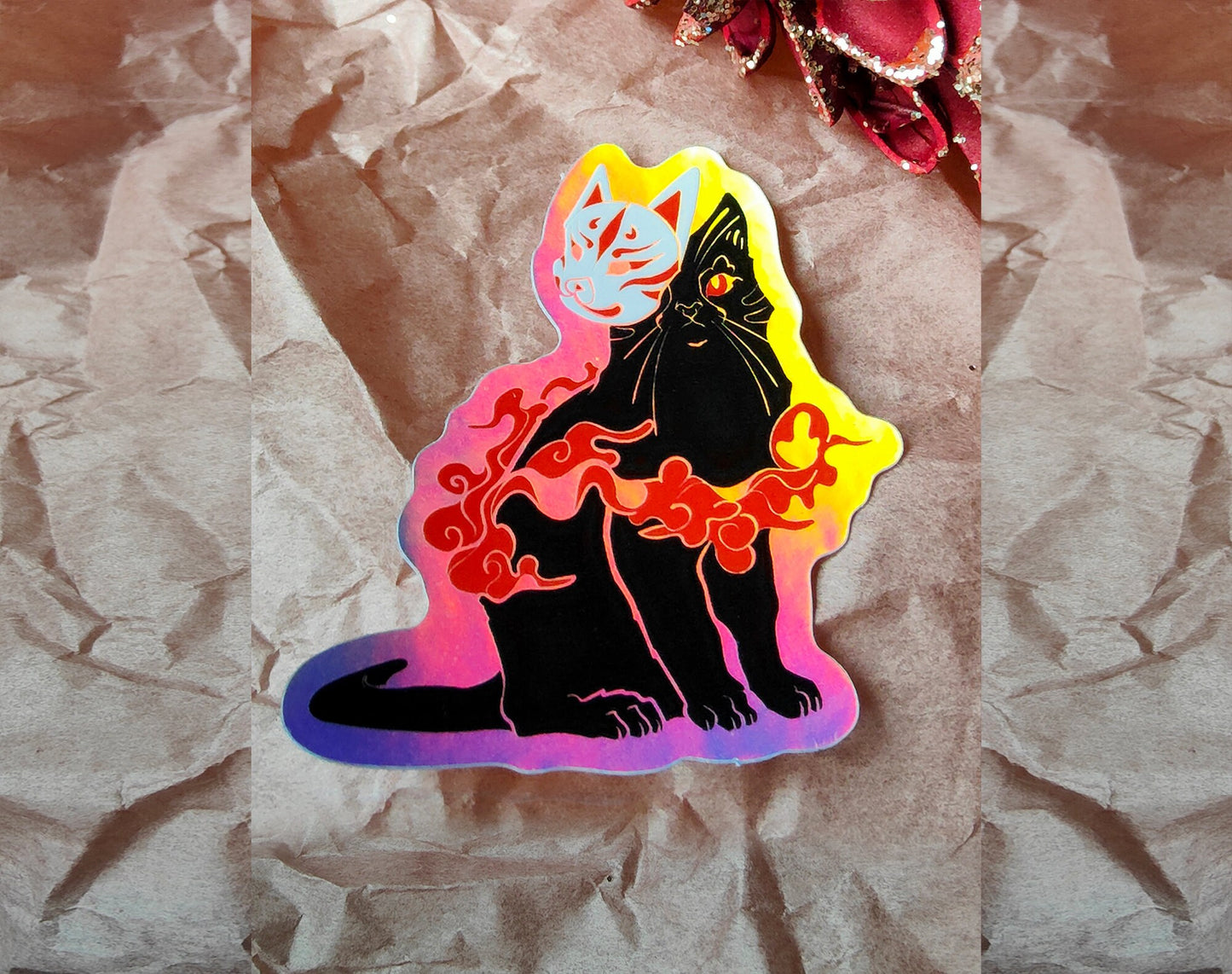 Holo Sticker Small - Catsune, Cleric's Book, Knight's Shield