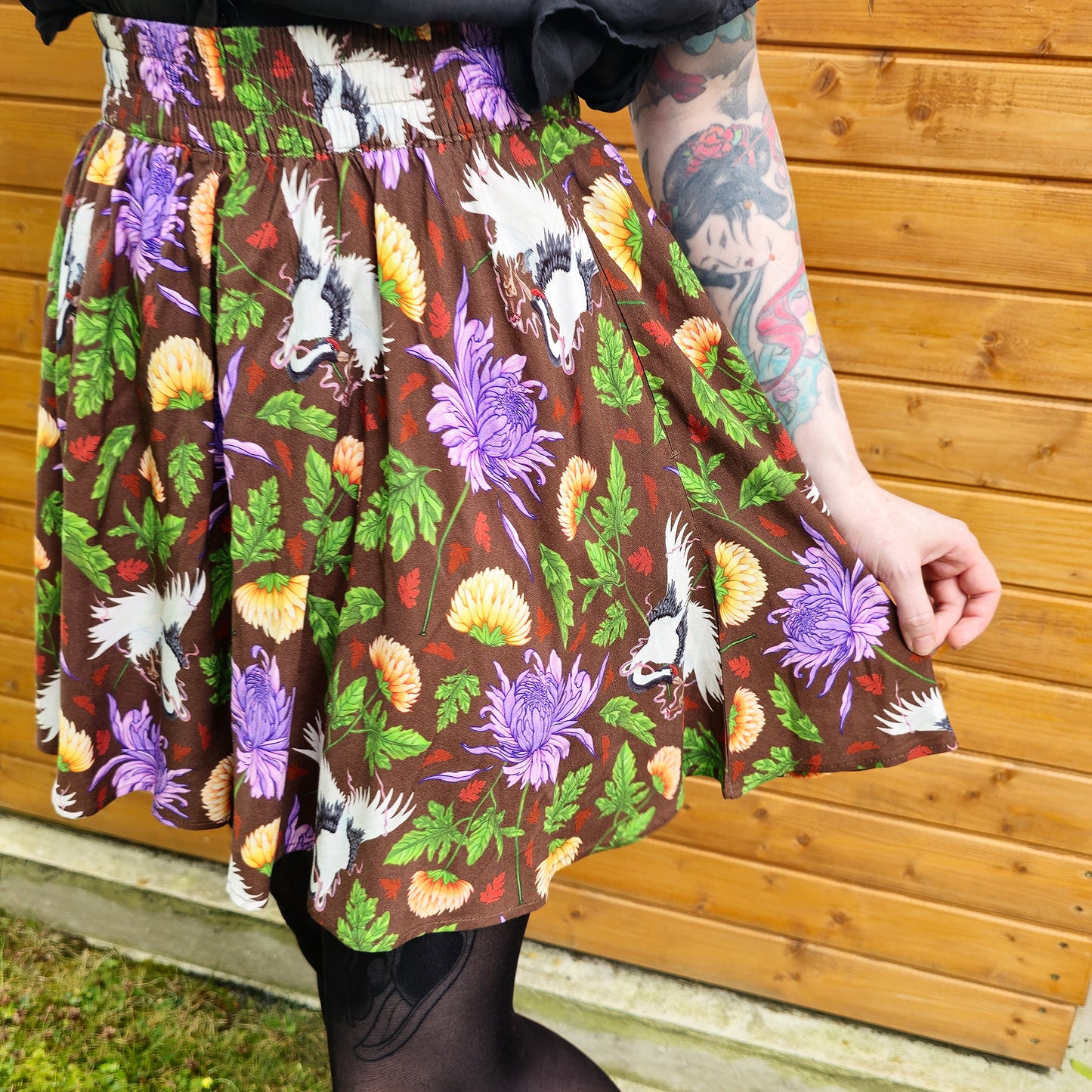 Crane Chrysanthemum - Skirt [PRE ORDER]