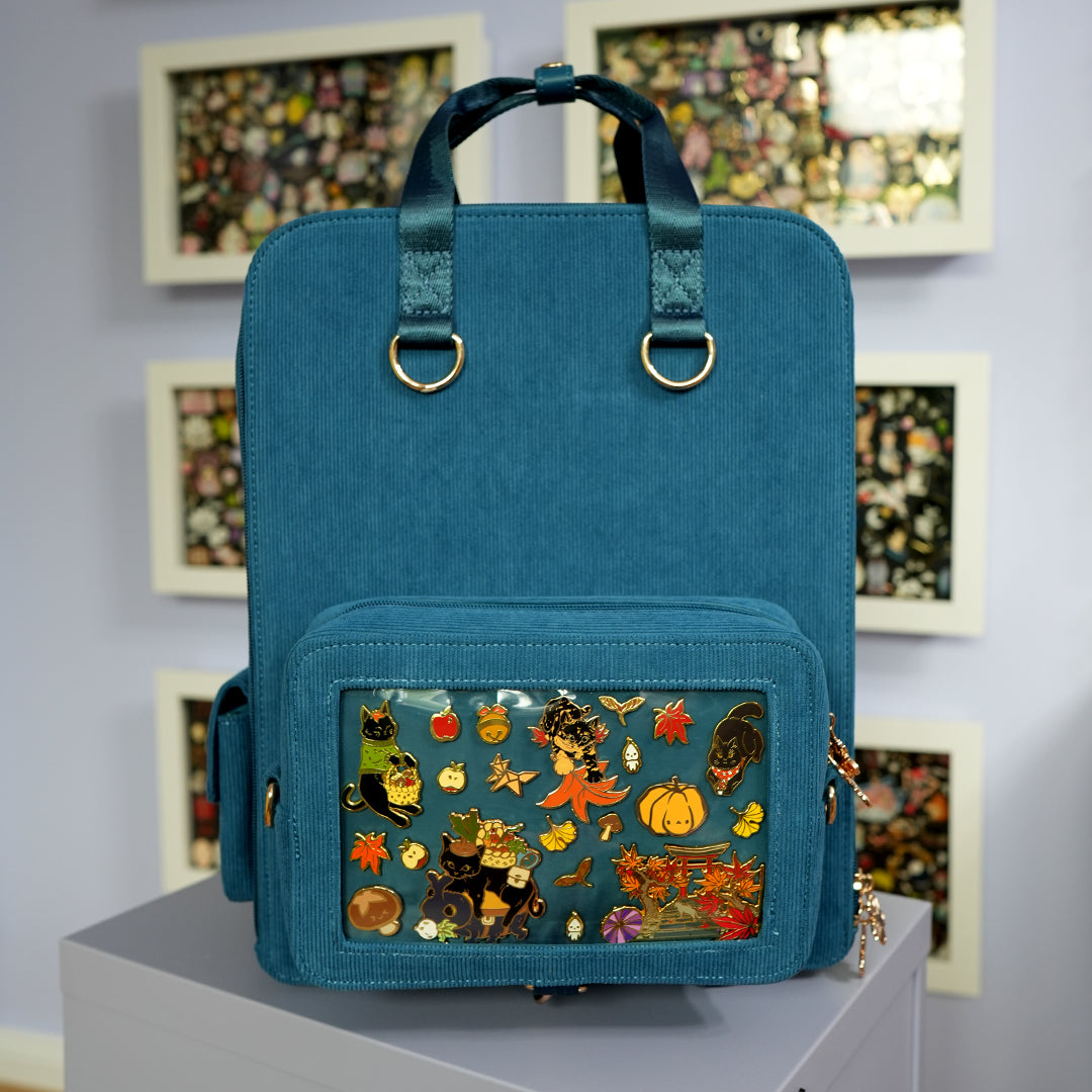 Ita Bag Backpack Petrol + Front Pocket [GOLD HARDWARE]