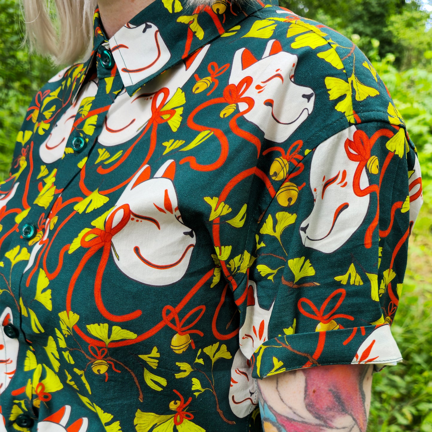 Ginkgo Kitsune - Button Up Shirt [PRE ORDER]