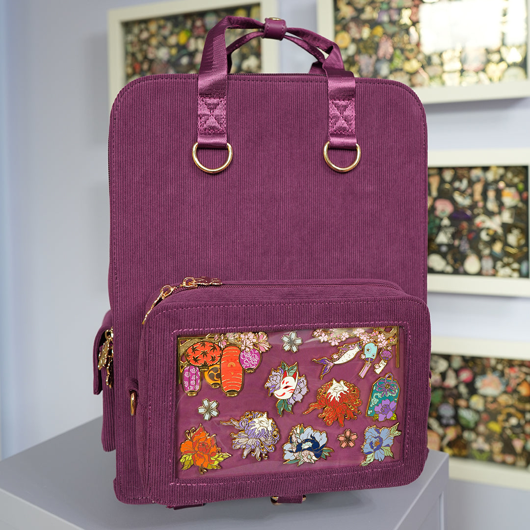 Ita Bag Backpack Berry + Front Pocket [GOLD HARDWARE]