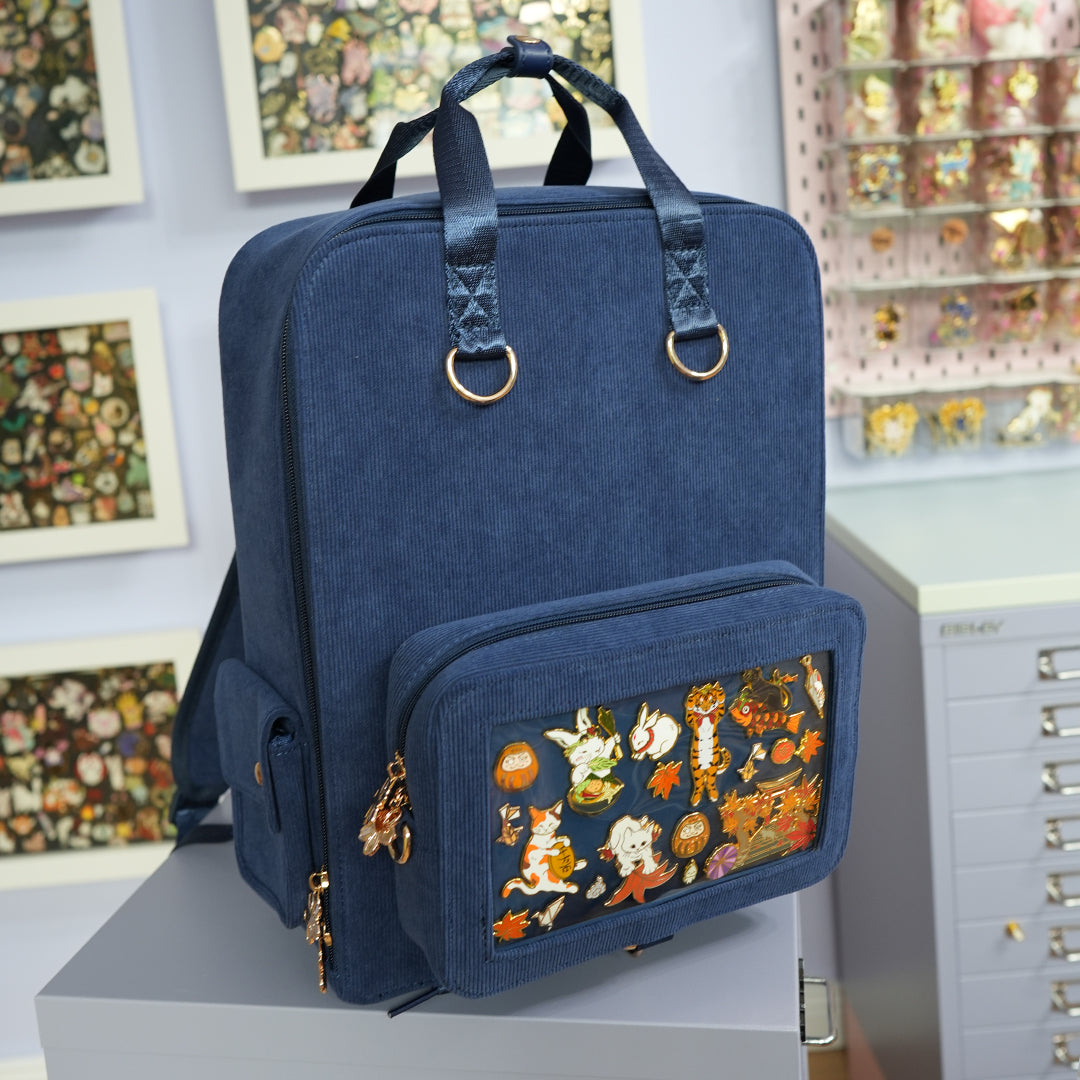 Ita Bag Backpack Midnight + Front Pocket [SILVER HARDWARE]
