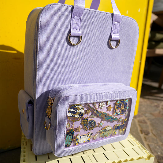 Purple Blue Ita Bag Backpack [SILVER HARDWARE]