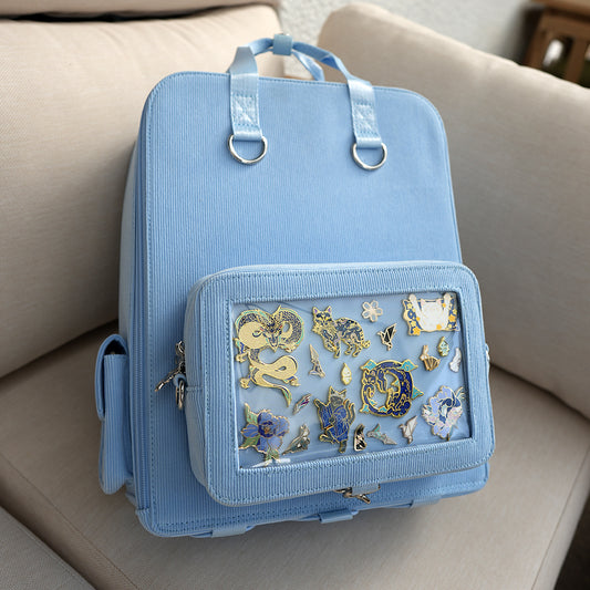 Pastel Blue Ita Bag Backpack [GOLD HARDWARE]