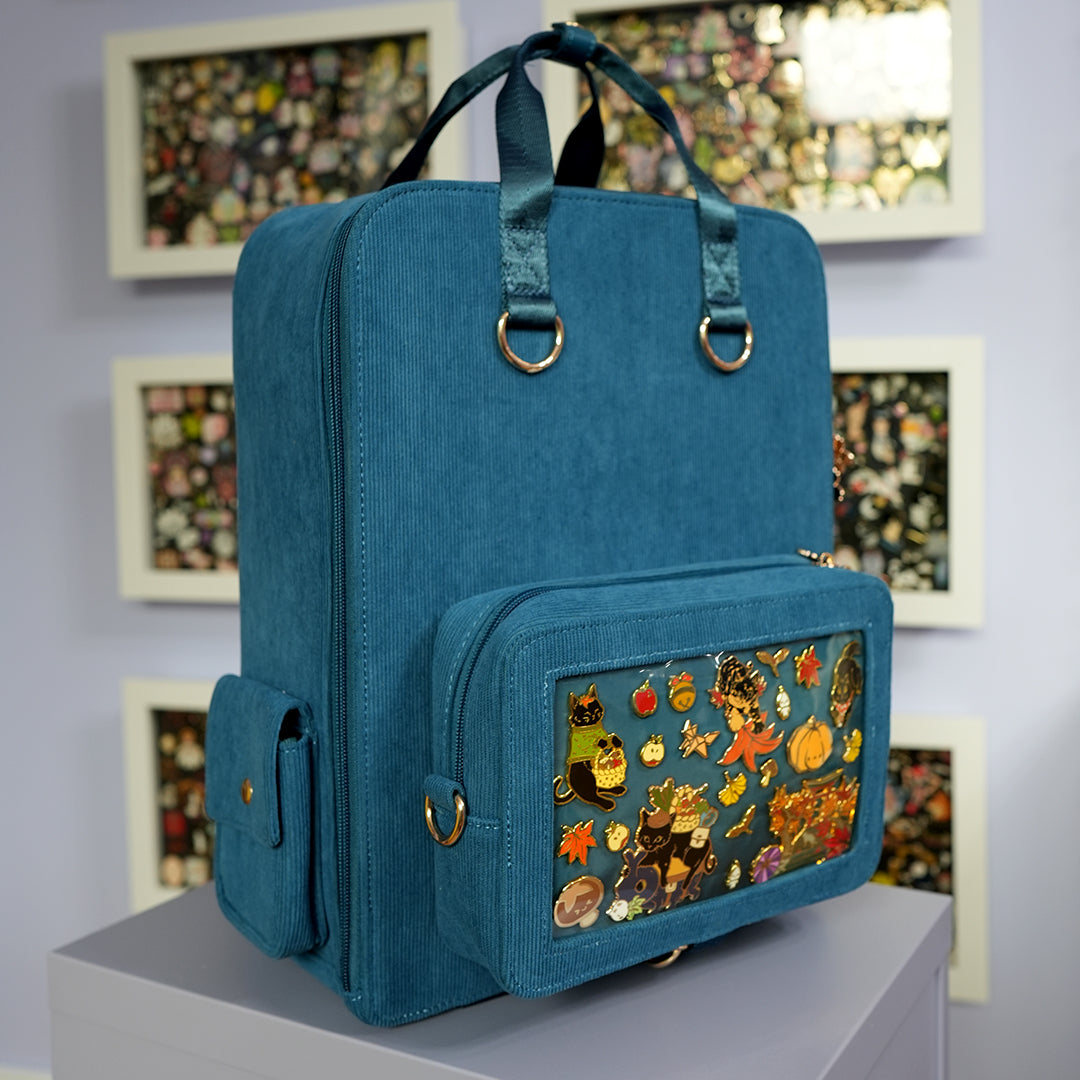 Ita Bag Backpack Petrol + Front Pocket [SILVER HARDWARE]