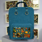 Ita Bag Backpack Petrol + Front Pocket [GOLD HARDWARE]