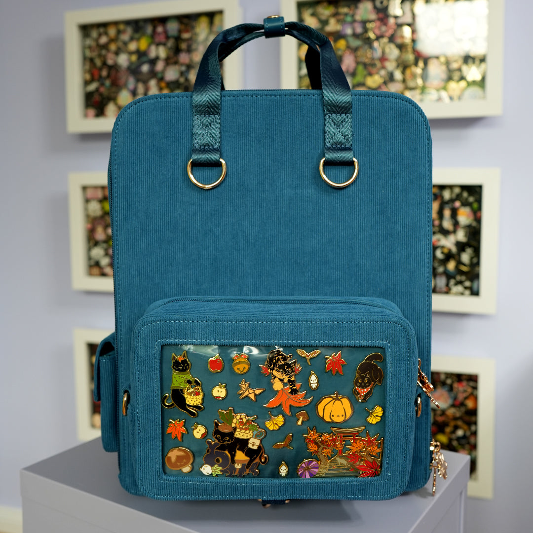 Ita Bag Backpack Petrol + Front Pocket [GOLD HARDWARE]