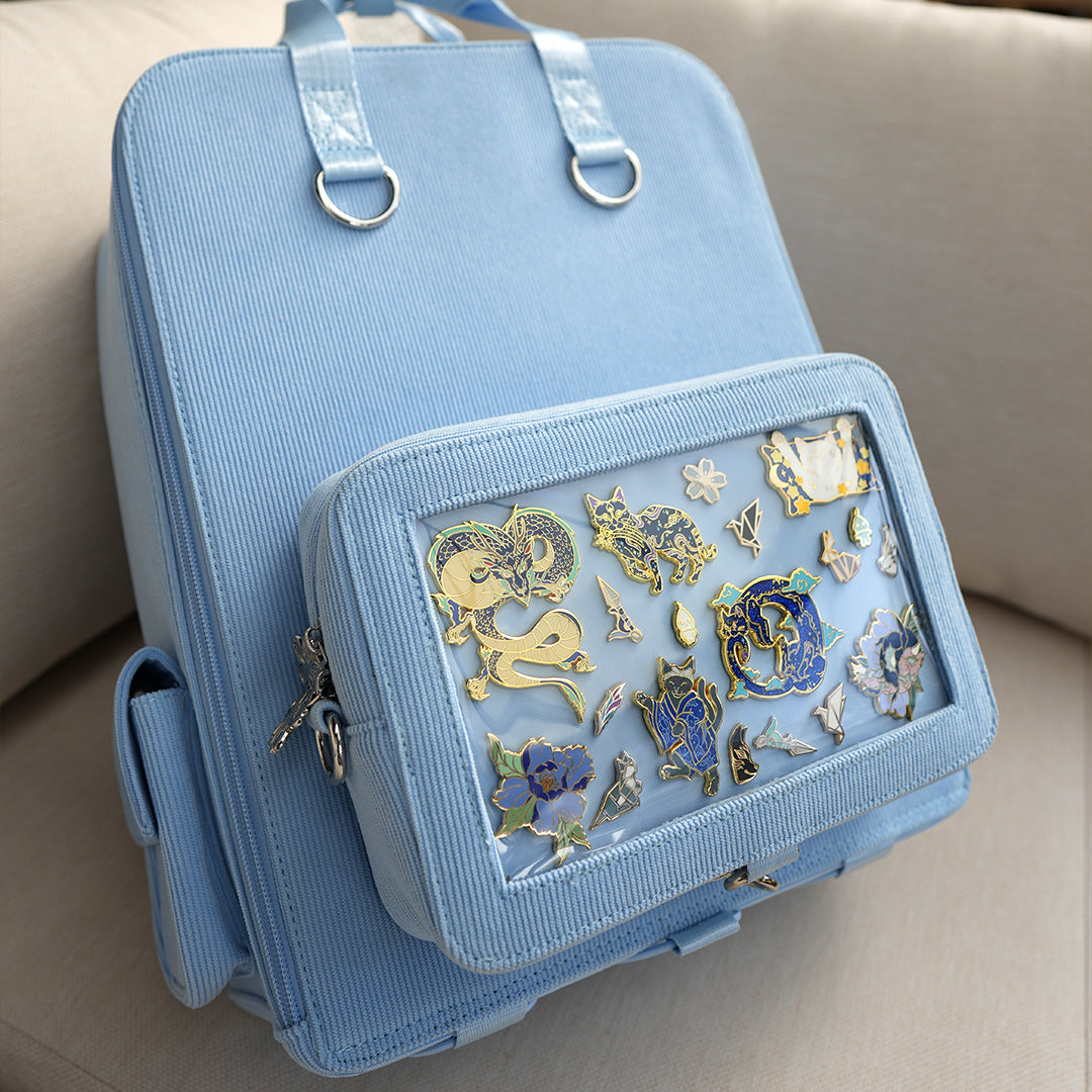 Pastel Blue Ita Bag Backpack [GOLD HARDWARE]