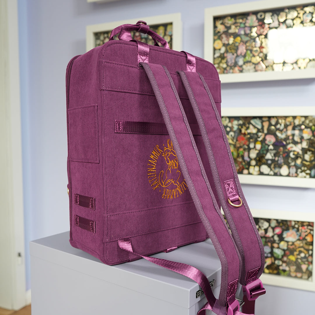 Ita Bag Backpack Berry + Front Pocket [SILVER HARDWARE]