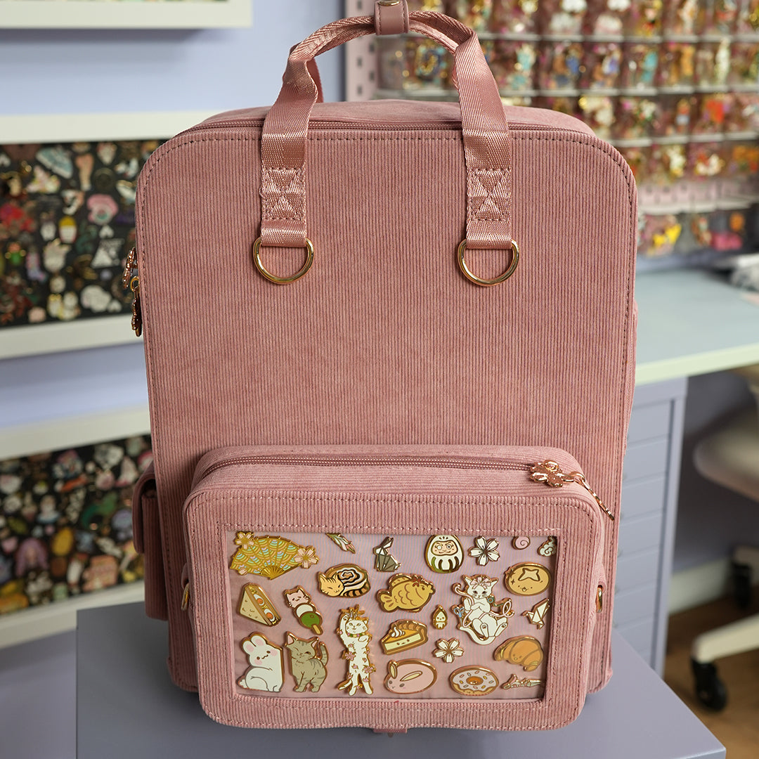 Ita Bag Backpack Old Rose + Front Pocket [SILVER HARDWARE]