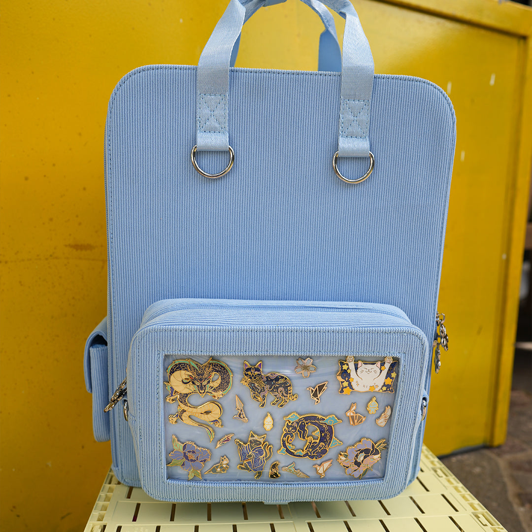 Pastel Blue Ita Bag Backpack [GOLD HARDWARE]