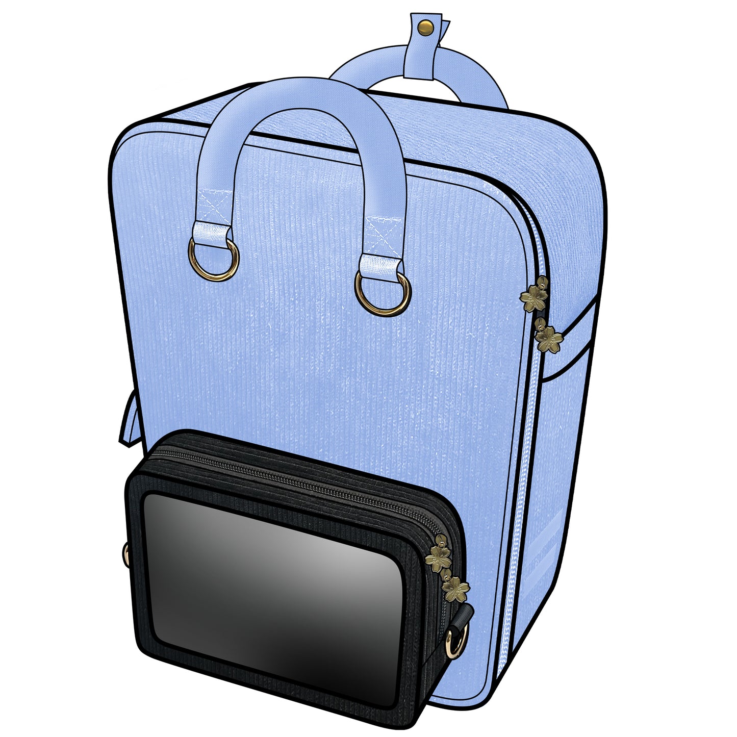 Ita Bag Backpack Pastel Blue + Front Pocket [PRE ORDER]