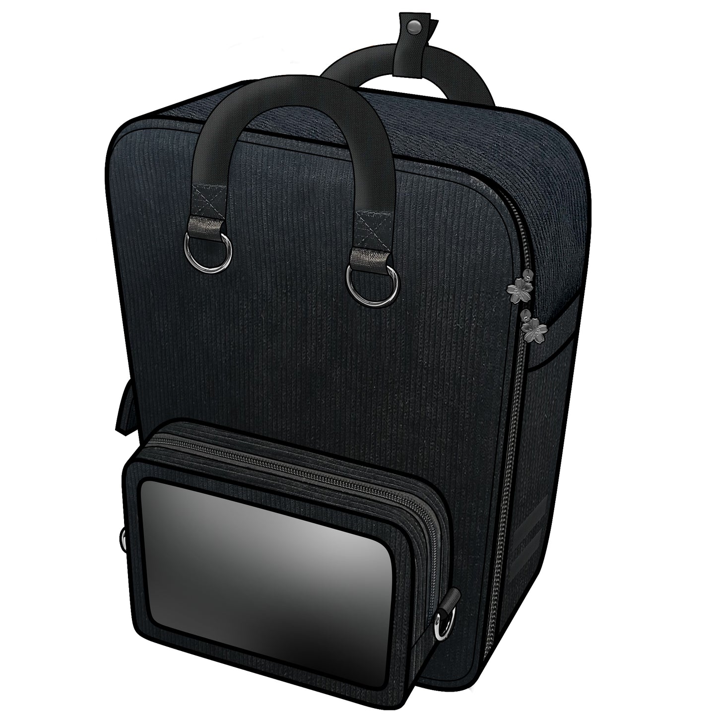 Ita Bag Backpack Black & Silver + Front Pocket [PRE ORDER]