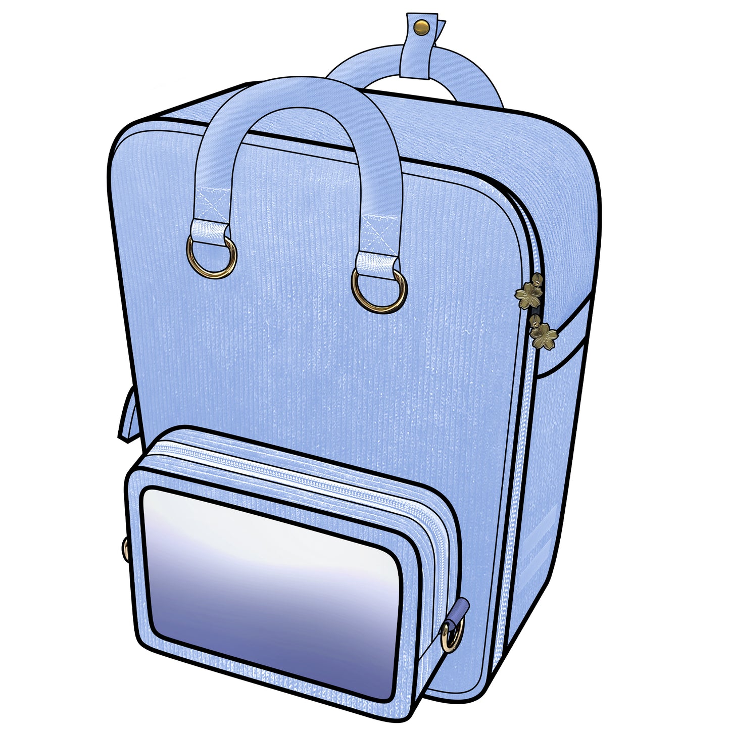 Ita Bag Backpack Pastel Blue + Front Pocket [PRE ORDER]