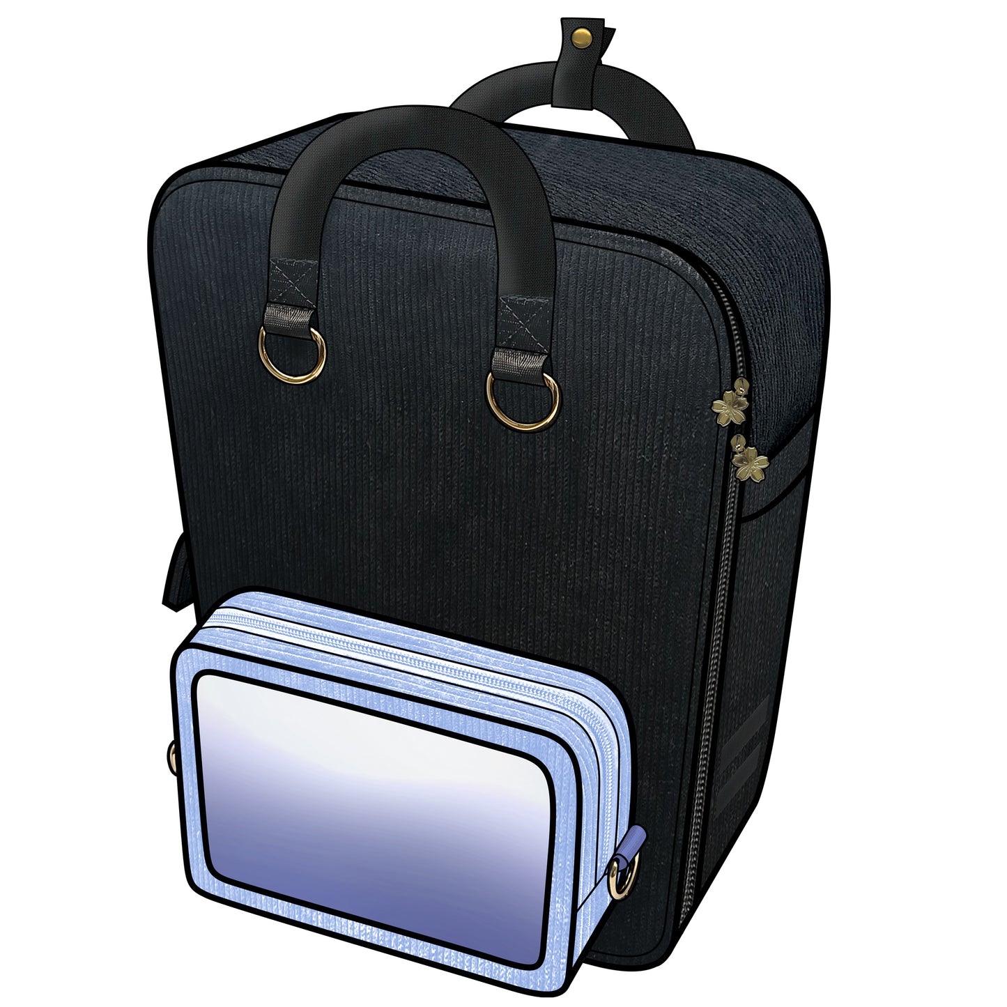 Ita Bag Backpack Black & Gold + Front Pocket [PRE ORDER]