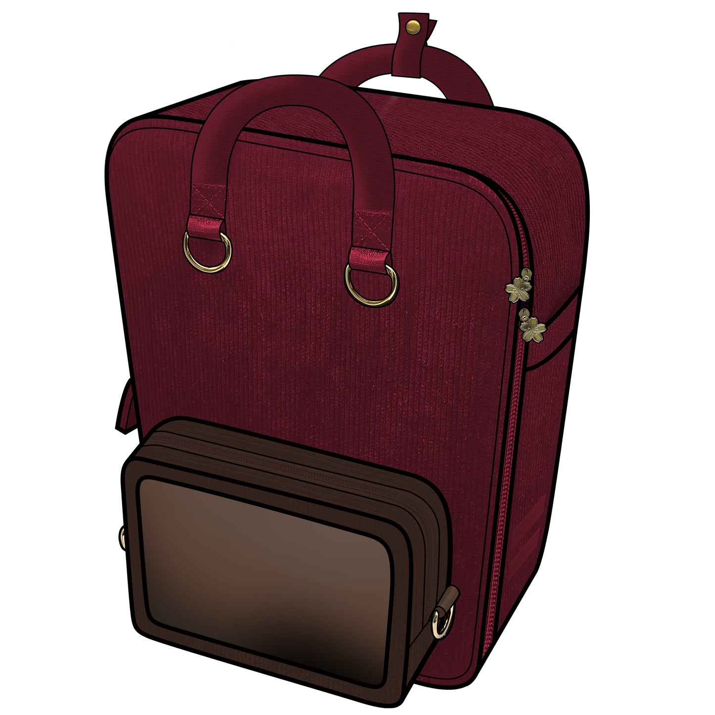 Ita Bag Backpack Red + Front Pocket [PRE ORDER]