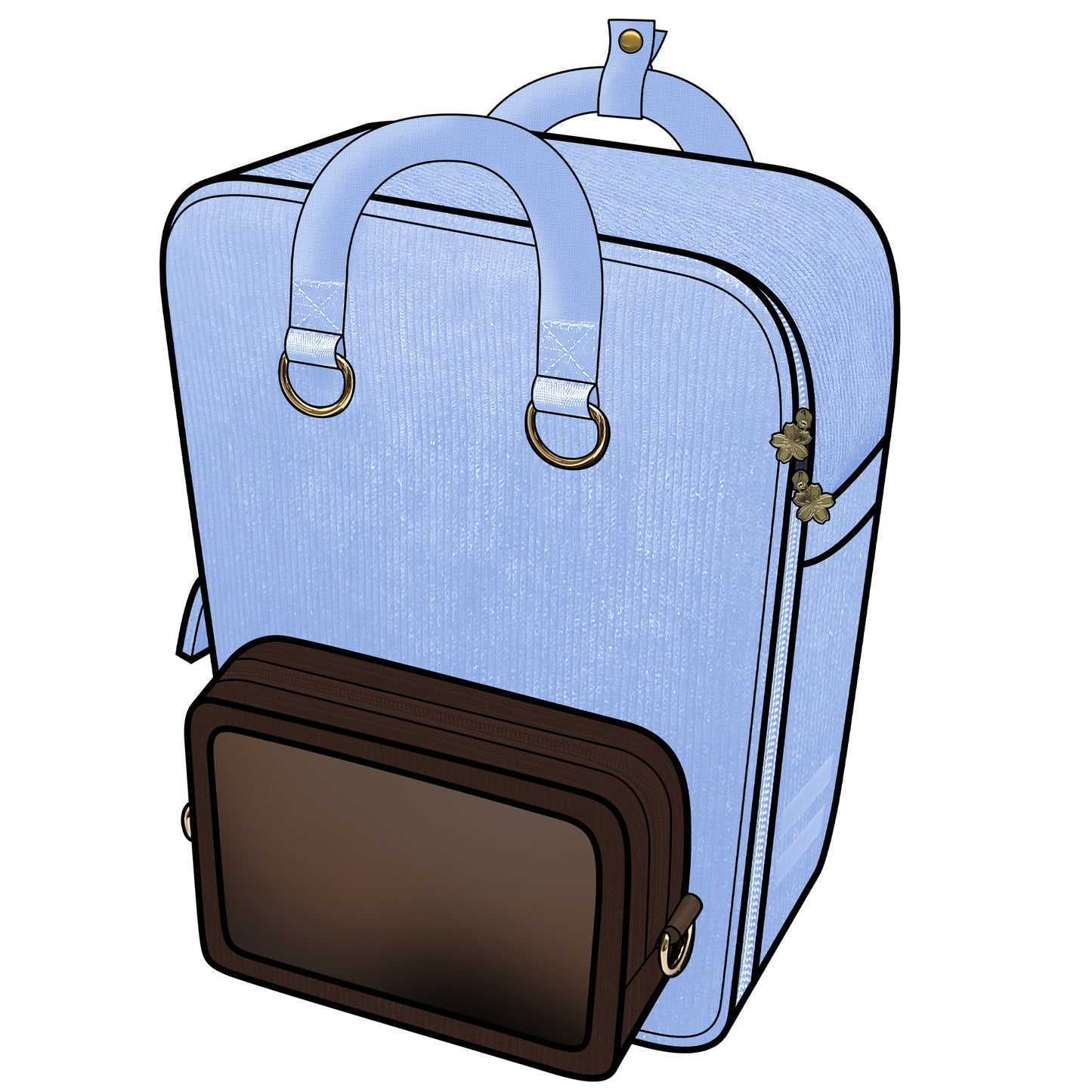 Ita Bag Backpack Pastel Blue + Front Pocket [PRE ORDER]