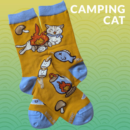 Camping Cat - Art Socks