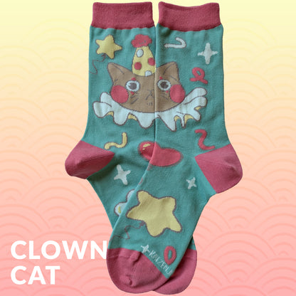 Clown Cat - Art Socks