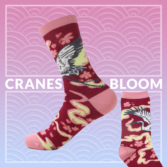 Cranes Bloom - Art Socks