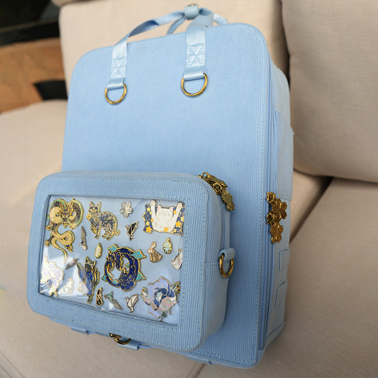 Pastel Blue Ita Bag Backpack [GOLD HARDWARE]