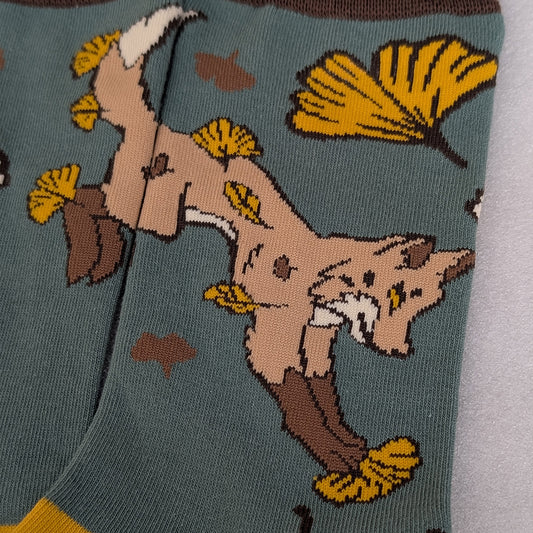 Ginkgo Kitsune - Art Socks
