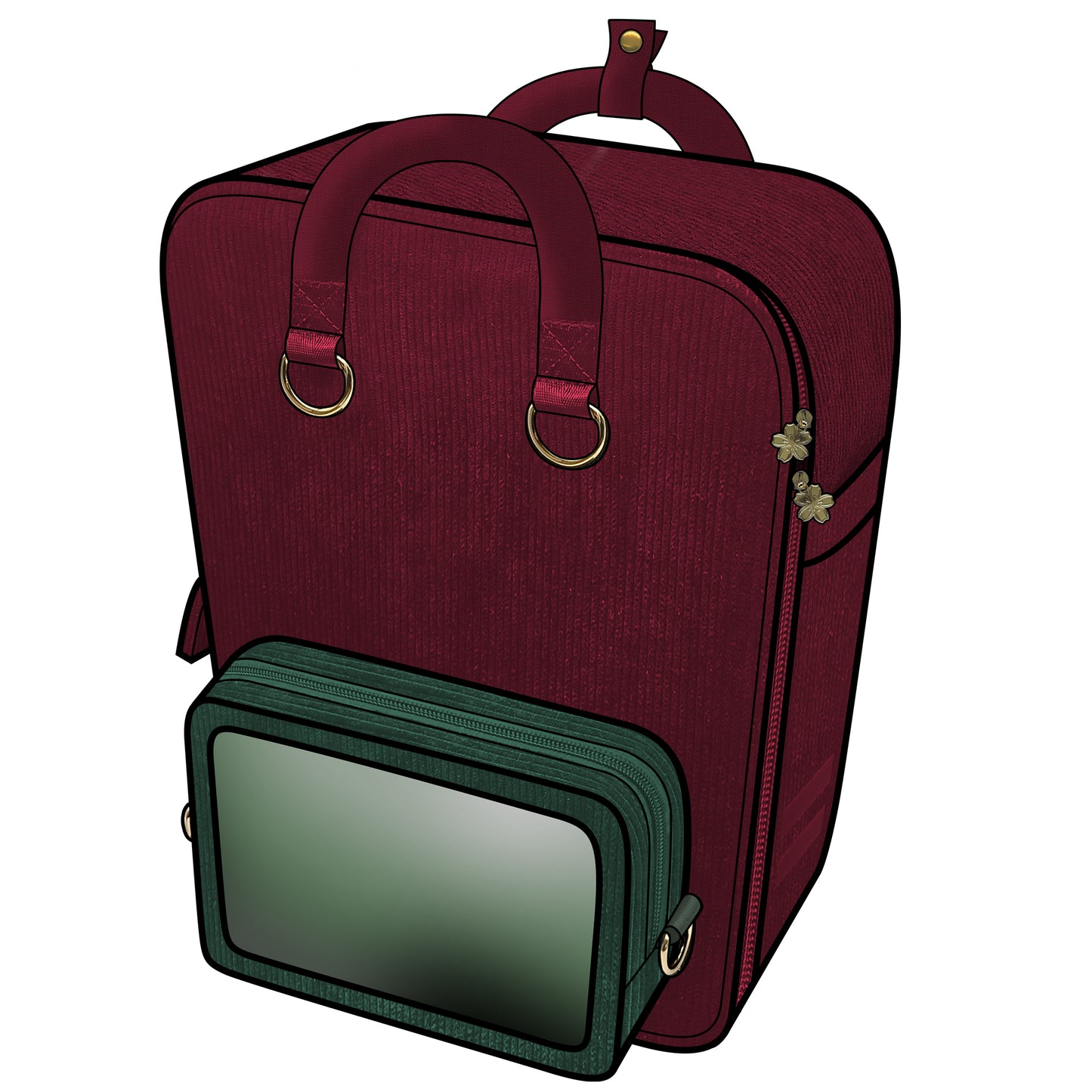Ita Bag Backpack Red + Front Pocket [PRE ORDER]