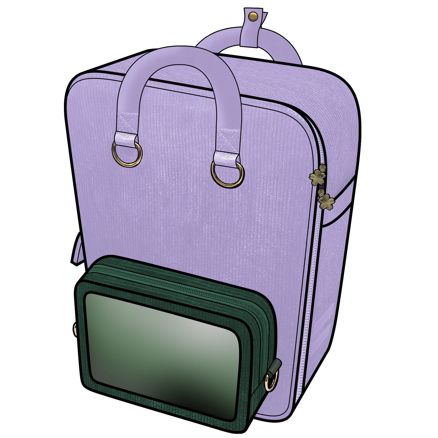 Ita Bag Backpack Purple + Front Pocket [PRE ORDER]