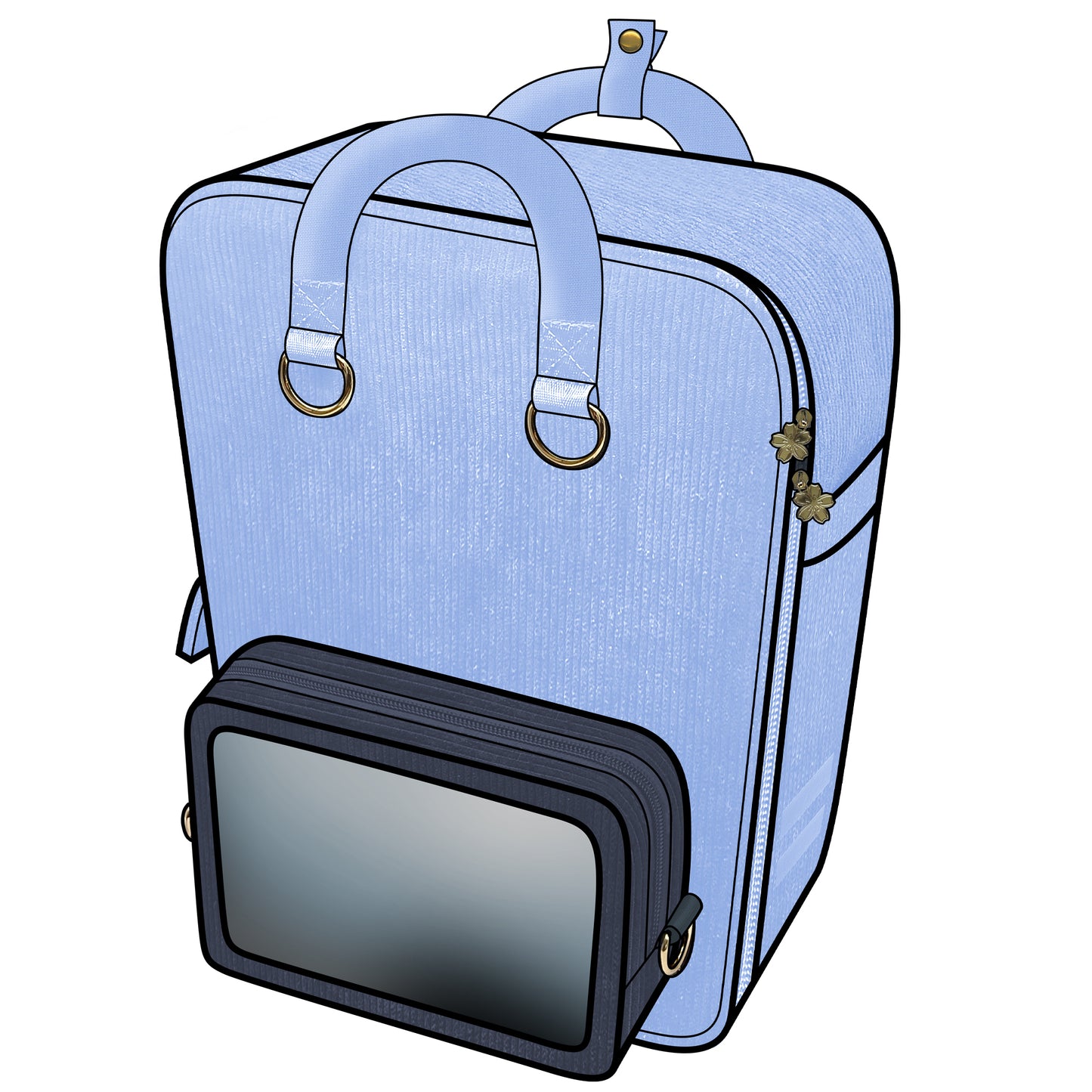 Ita Bag Backpack Pastel Blue + Front Pocket [PRE ORDER]