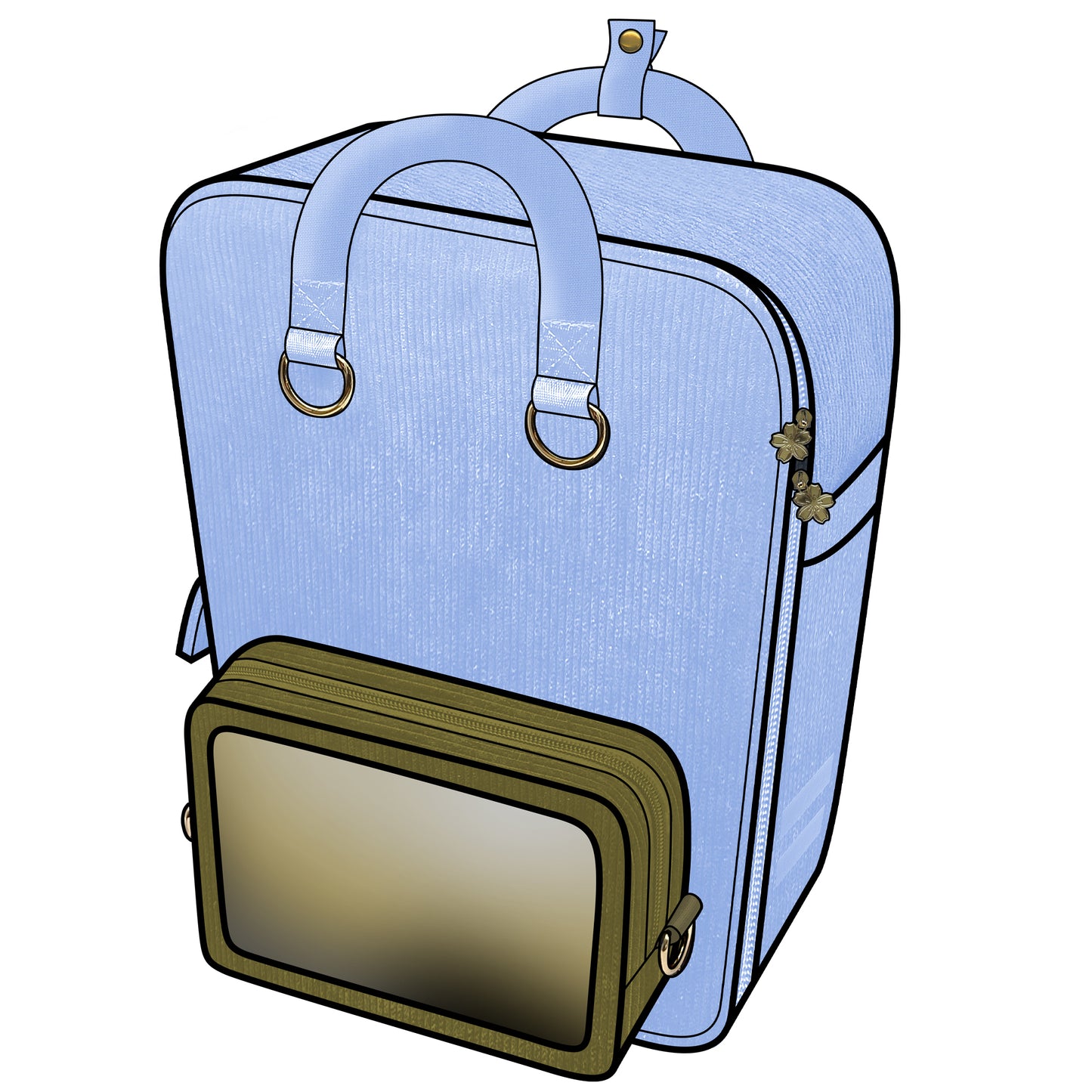 Ita Bag Backpack Pastel Blue + Front Pocket [PRE ORDER]