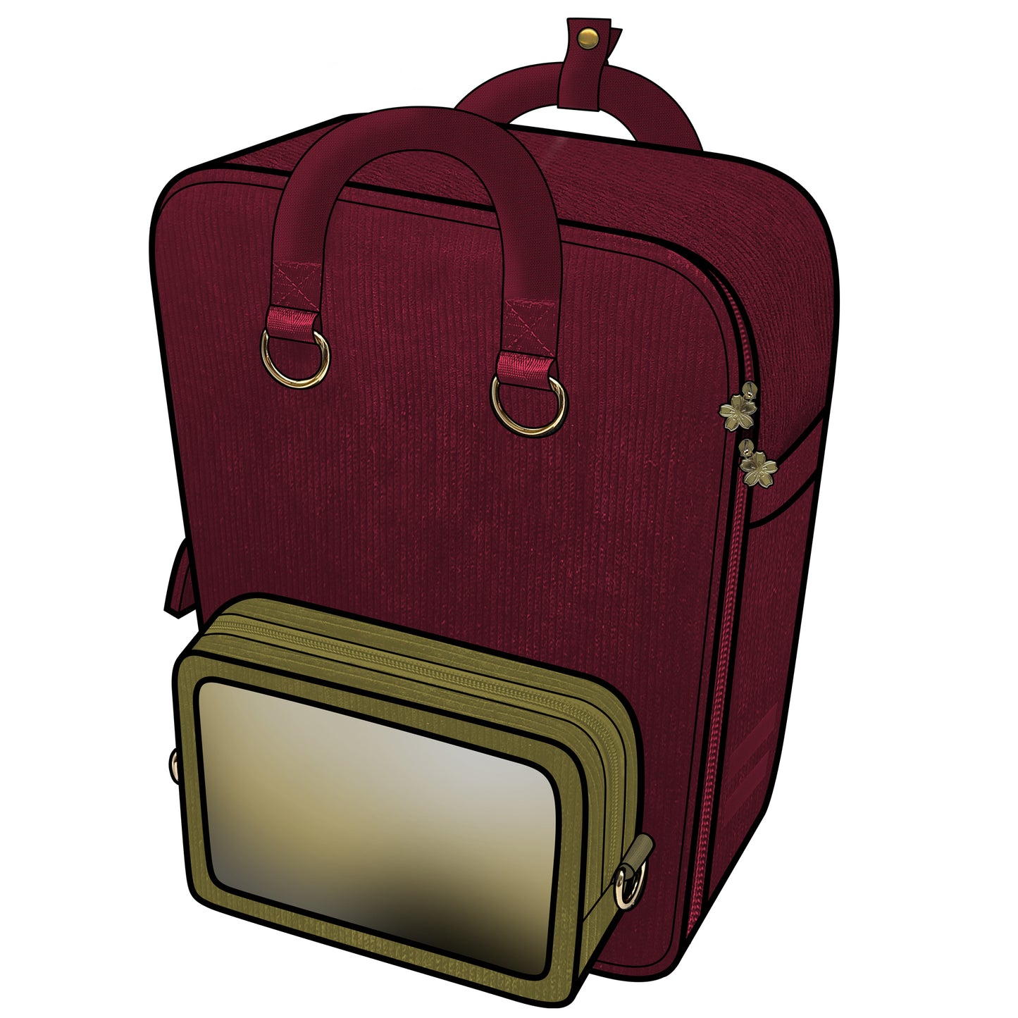 Ita Bag Backpack Red + Front Pocket [PRE ORDER]