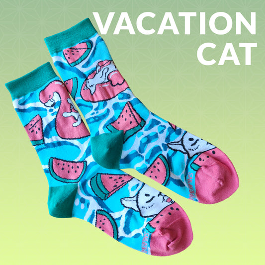 Vacation Cat - Art Socks