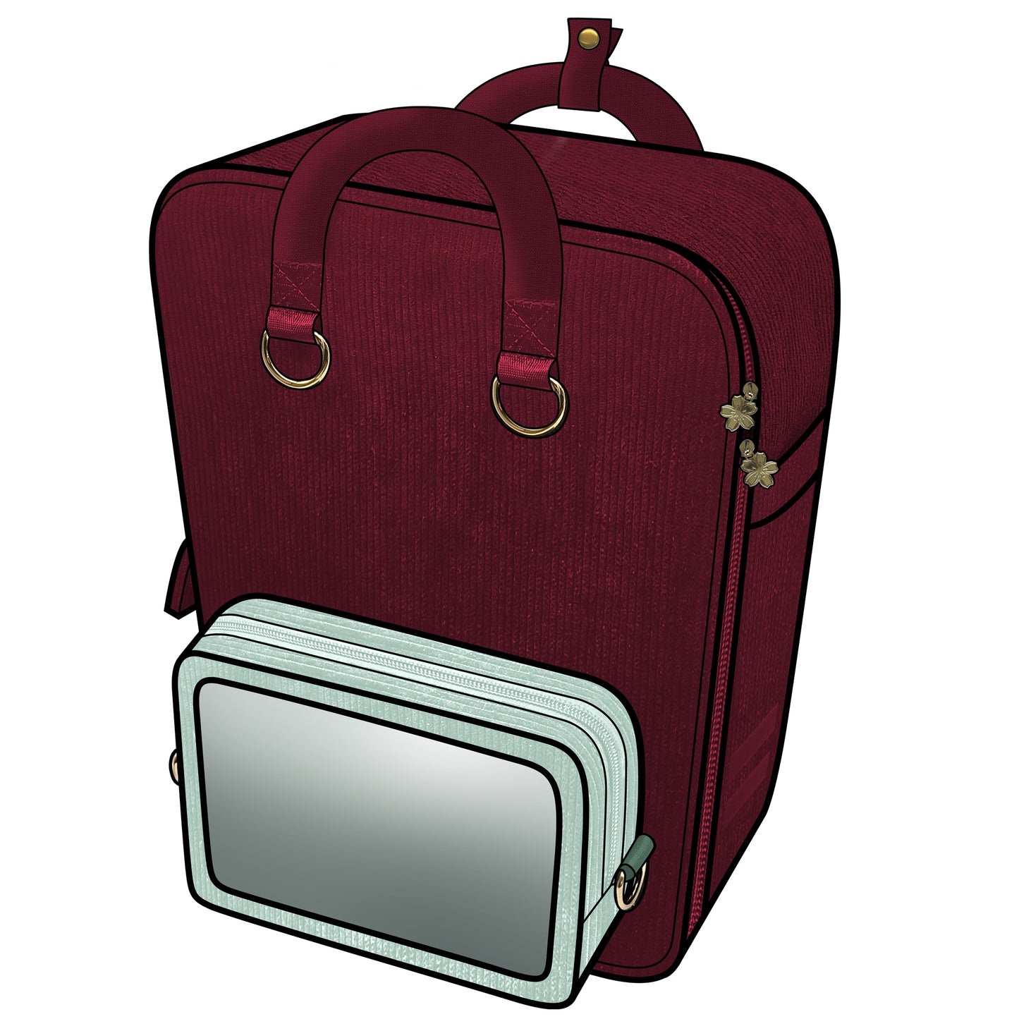 Ita Bag Backpack Red + Front Pocket [PRE ORDER]