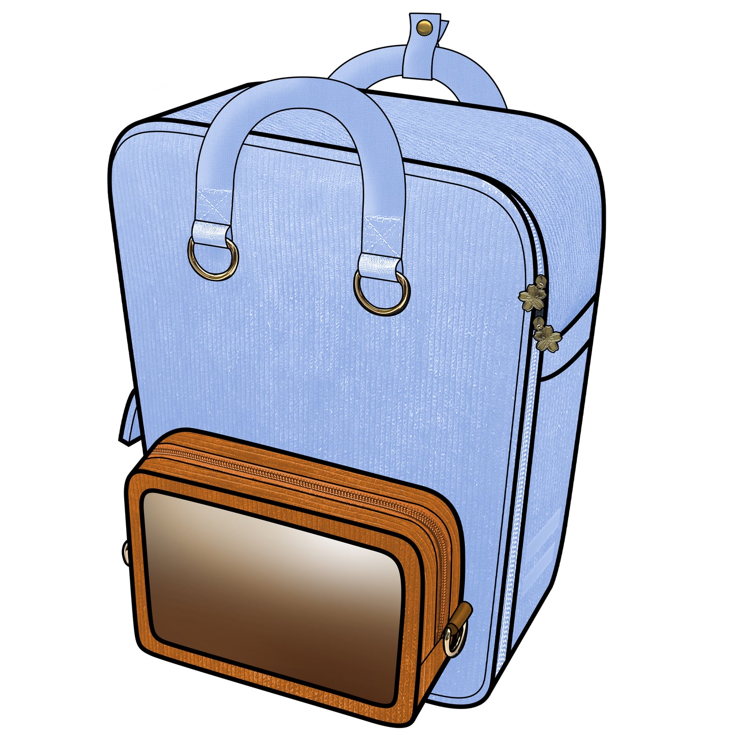 Ita Bag Backpack Pastel Blue + Front Pocket [PRE ORDER]