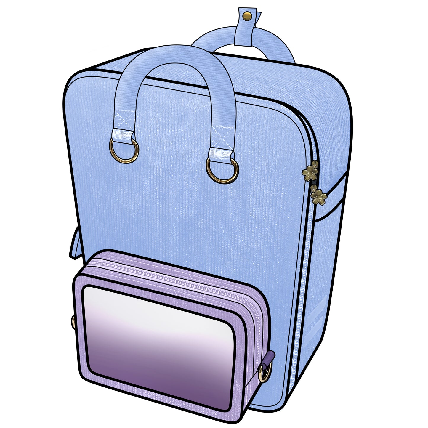 Ita Bag Backpack Pastel Blue + Front Pocket [PRE ORDER]