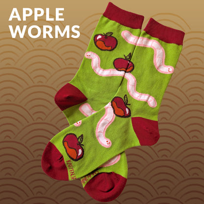 Apple Worms - Art Socks