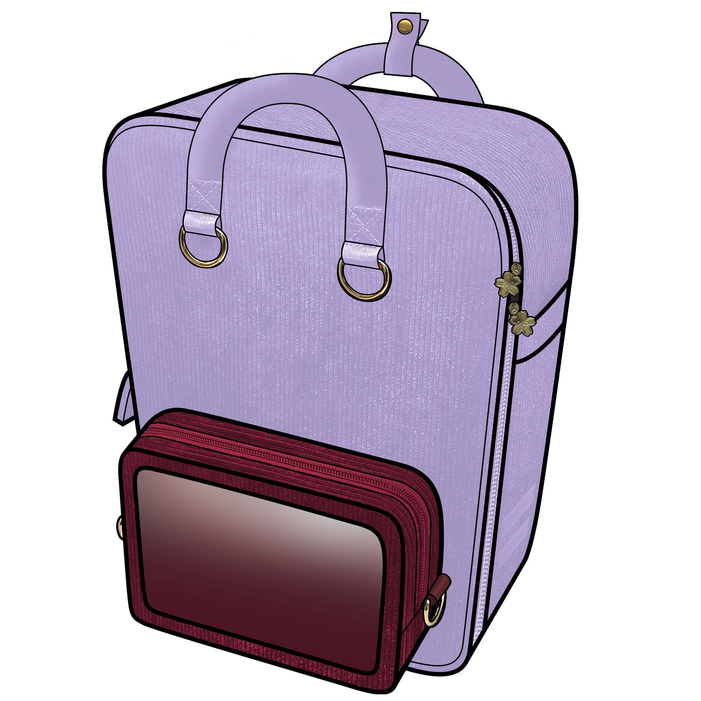 Ita Bag Backpack Purple + Front Pocket [PRE ORDER]