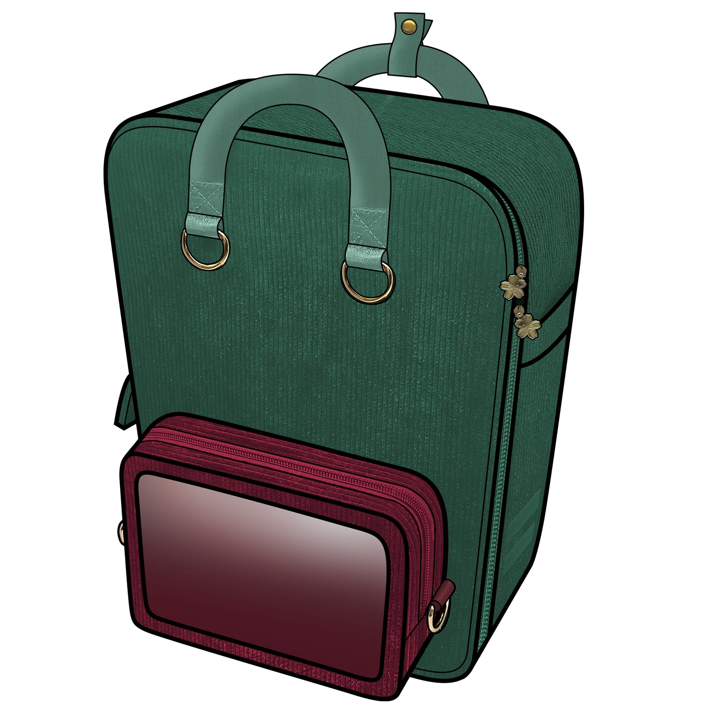 Ita Bag Backpack Green + Front Pocket [PRE ORDER]