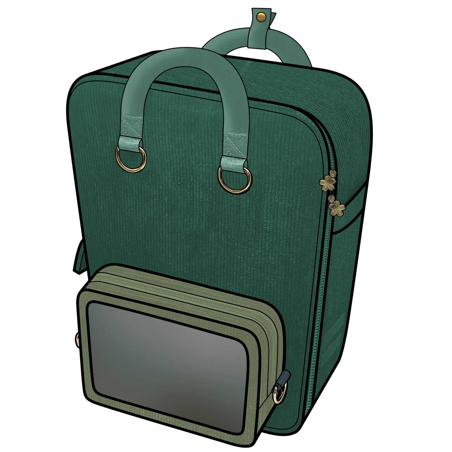 Ita Bag Backpack Green + Front Pocket [PRE ORDER]