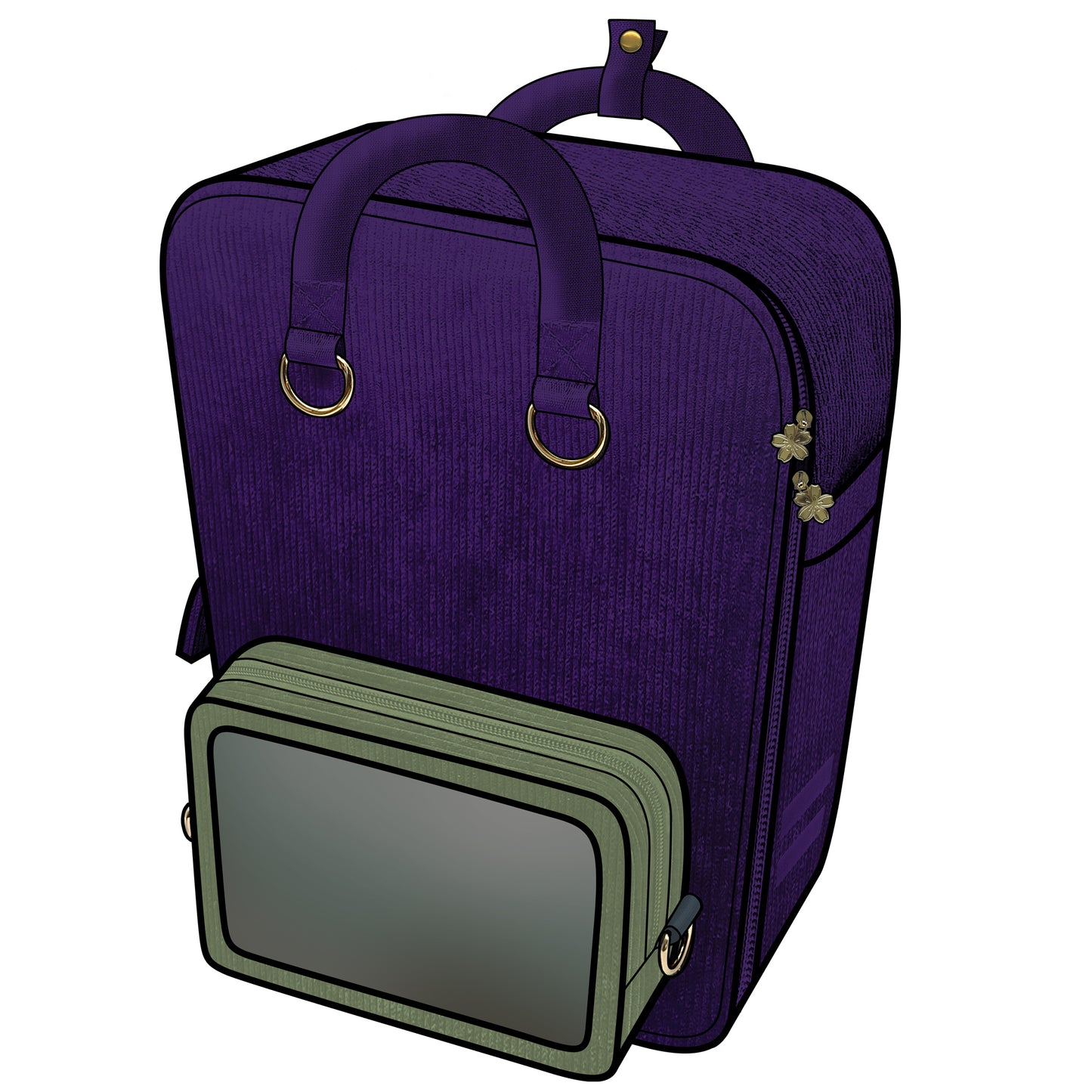 Ita Bag Backpack Violet + Front Pocket [PRE ORDER]