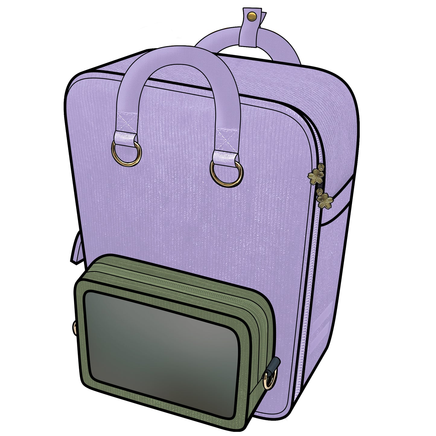 Ita Bag Backpack Purple + Front Pocket [PRE ORDER]