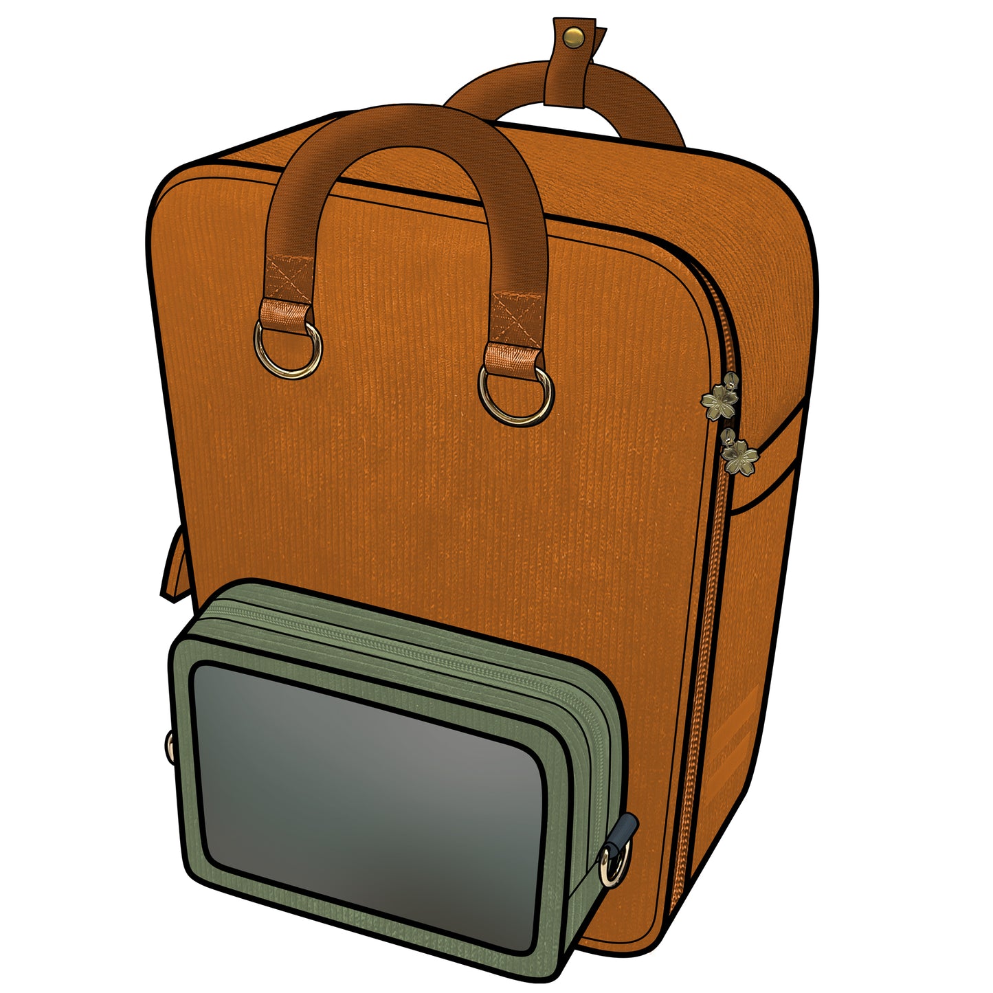Ita Bag Backpack Mustard + Front Pocket [PRE ORDER]