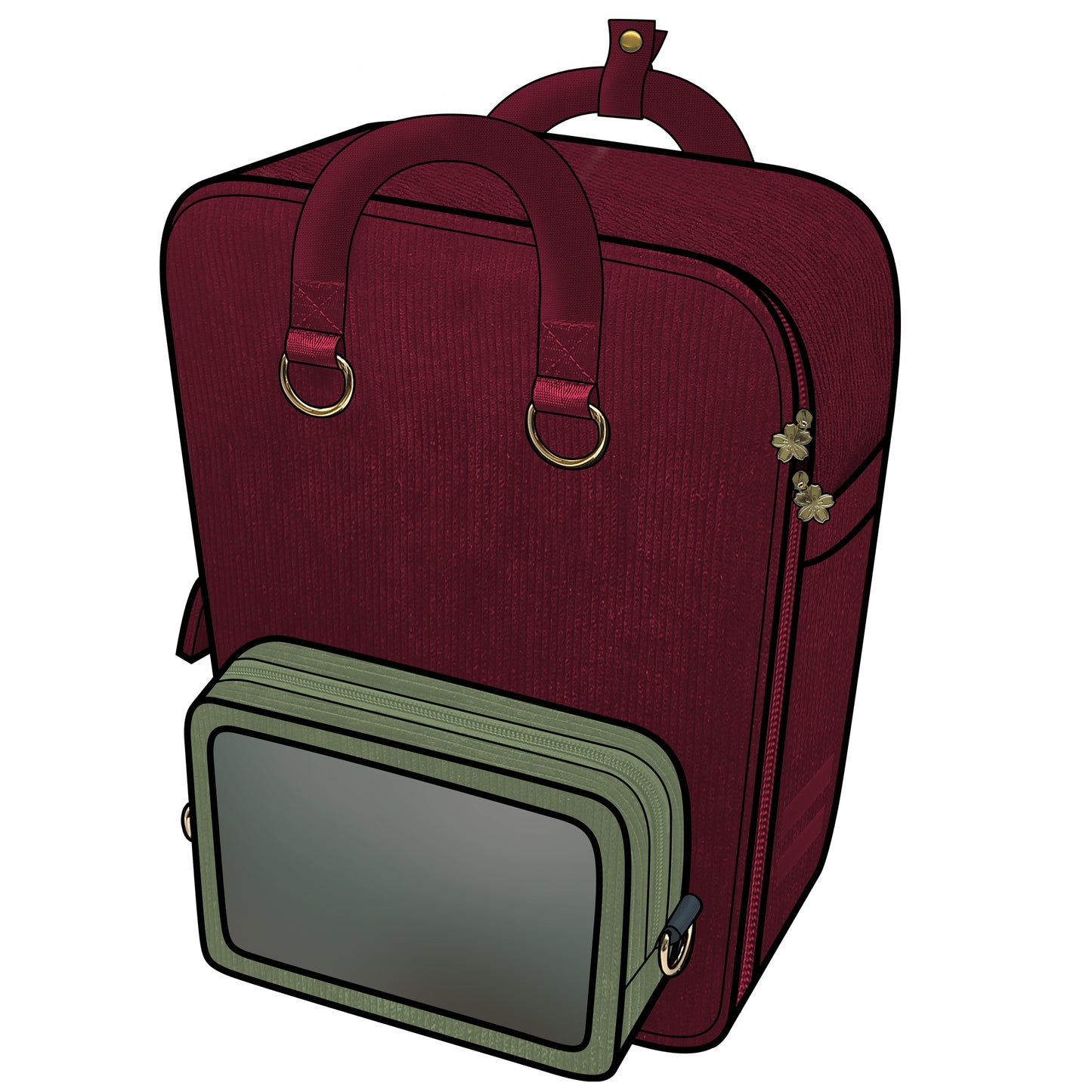 Ita Bag Backpack Red + Front Pocket [PRE ORDER]