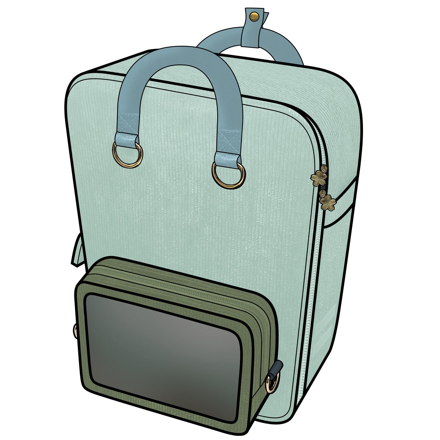 Ita Bag Backpack Mint + Front Pocket [PRE ORDER]