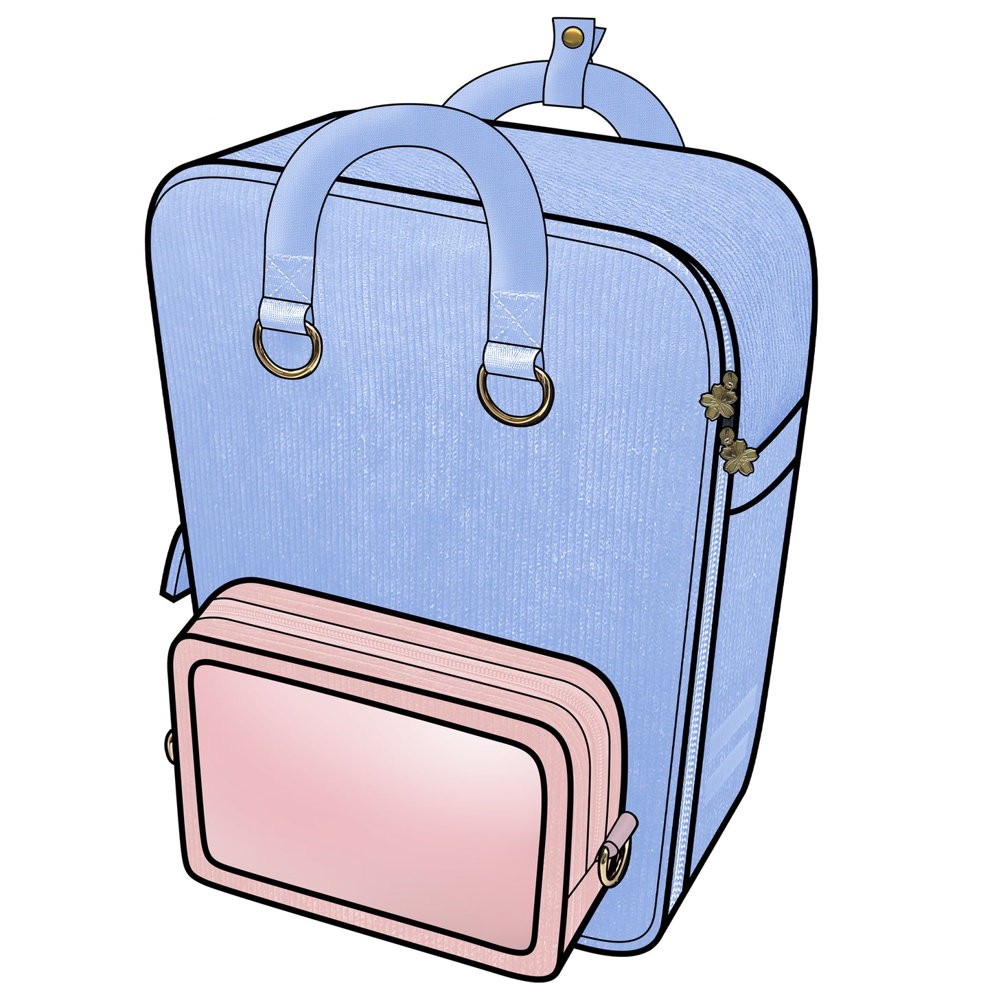 Ita Bag Backpack Pastel Blue + Front Pocket [PRE ORDER]