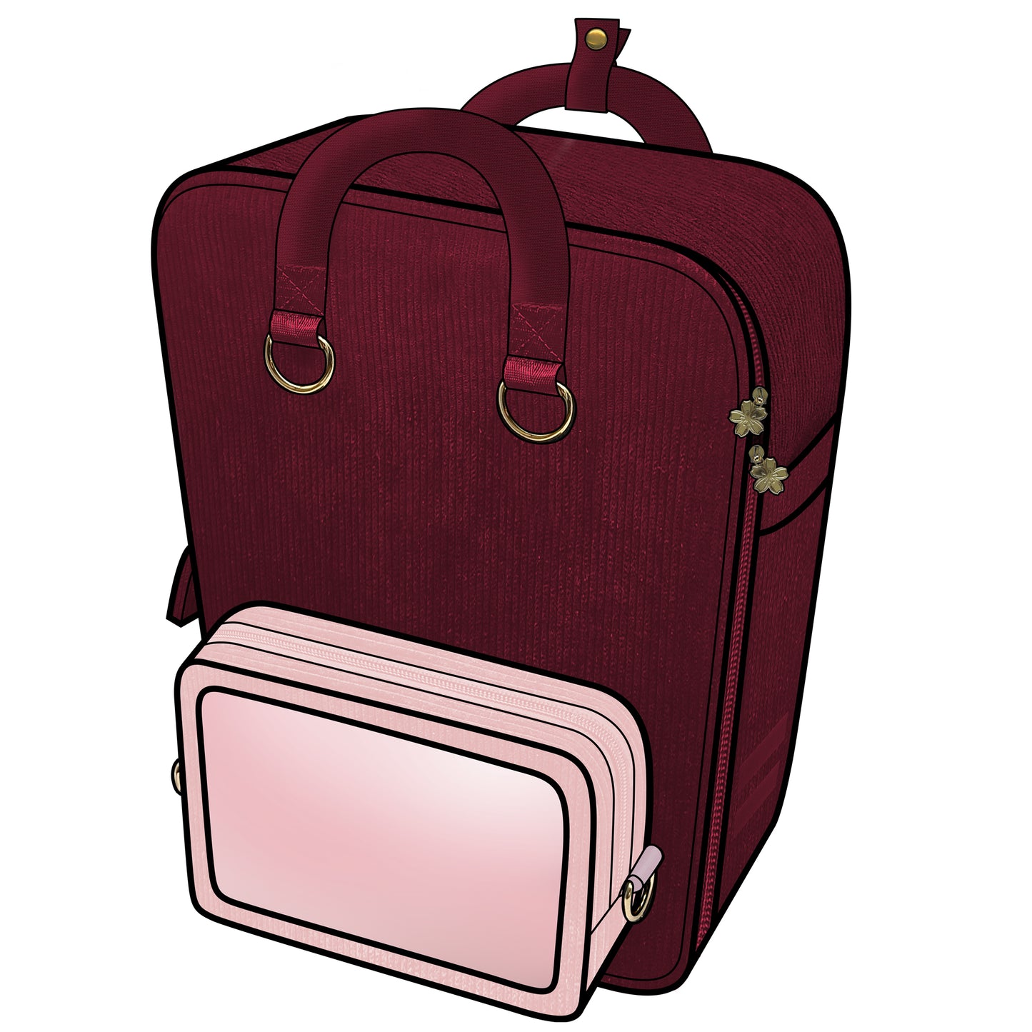 Ita Bag Backpack Red + Front Pocket [PRE ORDER]